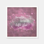 Serviette En Papier Twinkle Little Star | Dusty Mauve rose gris argent (Devant)