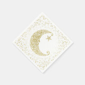Serviette En Papier Twinkle Little Star Gold Moon Blanc Napkin (Coin)