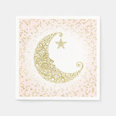 Serviette En Papier Twinkle Little Star Gold Moon rose Napkin (Devant)