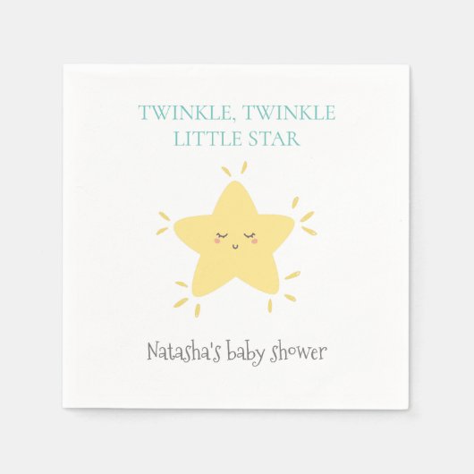 Serviette En Papier Twinkle Little Star Nursery Rhyme Baby shower (Devant)