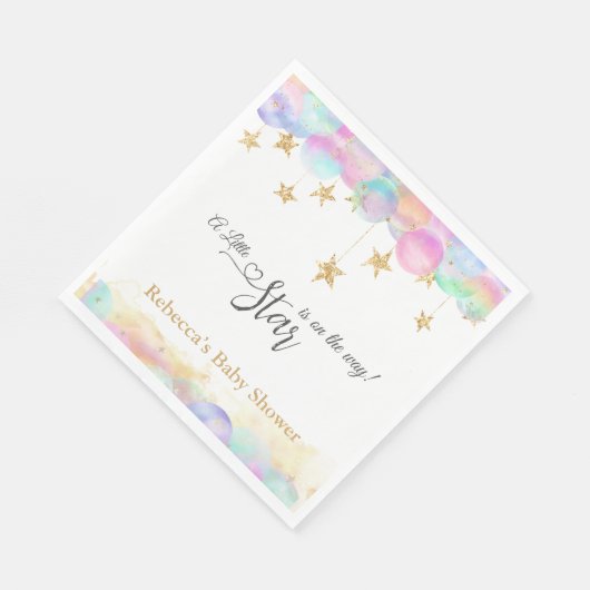 Serviette En Papier Twinkle Little Star Rainbow Bubbles Baby shower (Coin)