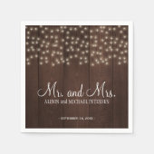 Serviette En Papier Twinkle lumières pays rustique m et mme mariage (Devant)