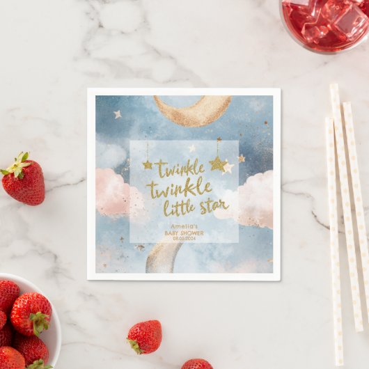 Serviette En Papier Twinkle scintiller petite étoile Baby shower migno (En situation)
