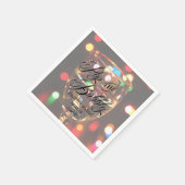 Serviette En Papier Twinkle Sparkle Bokeh Light Champagne Glass Custom (Coin)