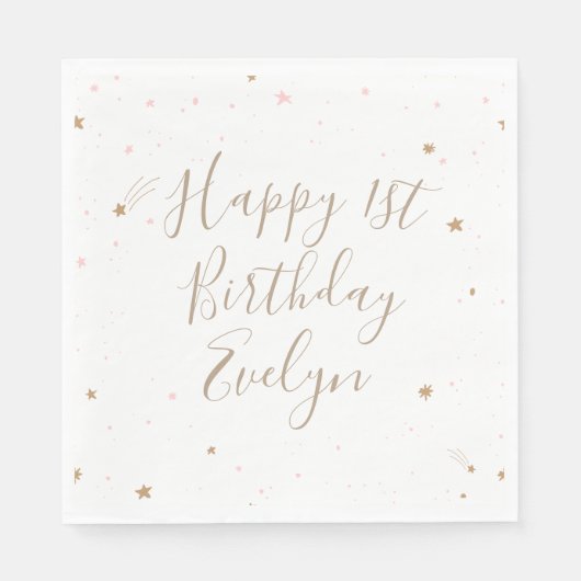 Serviette En Papier Twinkle Star 1er anniversaire (Devant)