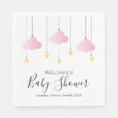 Serviette En Papier Twinkle Twinkle Little Star Baby shower fille rose (Devant)