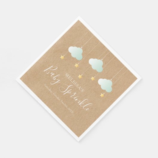 Serviette En Papier Twinkle Twinkle Little Star Baby Sprinkle rustique (Coin)