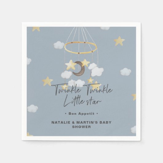 Serviette En Papier Twinkle Twinkle Little Star Boy Baby shower papier (Devant)