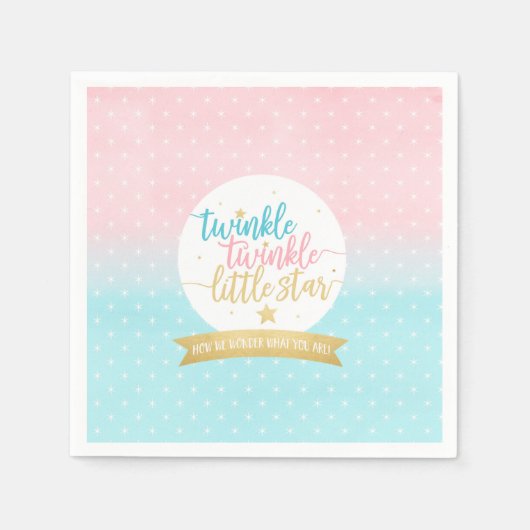 Serviette En Papier Twinkle Twinkle Little Star Genre Reveal (Devant)