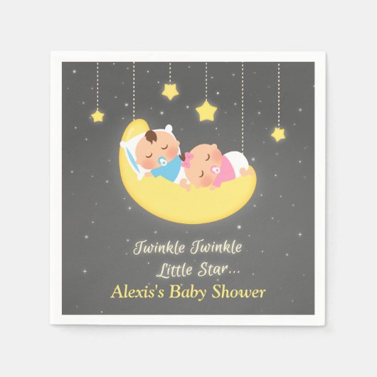 Serviette En Papier Twinkle Twinkle Little Star Twins Douche Fournitur (Devant)