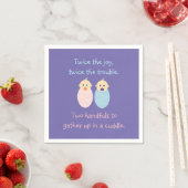 Serviette En Papier Twins = Deux fois le Joy Cute Poem (En situation)