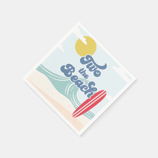 Serviette En Papier Two Beach Surf Beach 2e anniversaire (Coin)