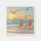 Serviette En Papier "Two Chairs Beside The Sea" (Devant)