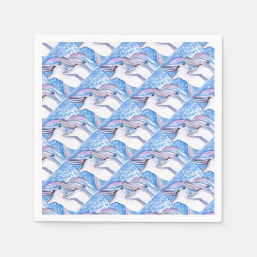 Serviette En Papier two dolphes (Devant)