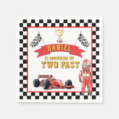 Serviette En Papier Two Fast Racing Theme Checkered Flag Party (Devant)