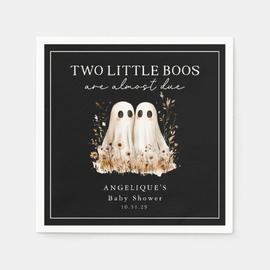 Serviette En Papier Two Little Boos Ghosts Wildflower Baby Shower (Devant)