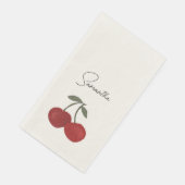 Serviette En Papier Two Red Cherries Illustration | Cute Fruit Art  (Coin)
