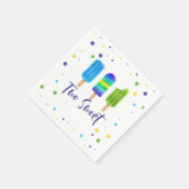 Serviette En Papier Two Sweet pop 2e anniversaire bleu vert (Coin)