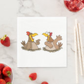 Serviette En Papier Two Talking Chickens Napkins (En situation)
