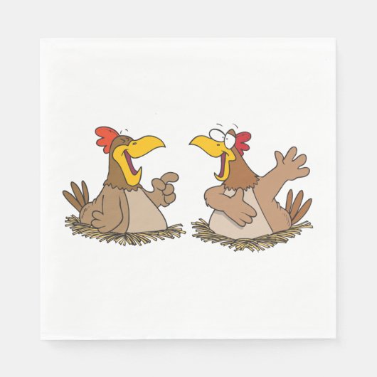 Serviette En Papier Two Talking Chickens Napkins (Devant)