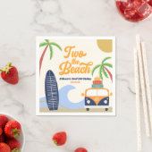 Serviette En Papier Two The Beach Surf Blue 2e fête d'anniversaire (En situation)