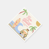 Serviette En Papier Two The Beach Surf Rose 2e fête d'anniversaire (Coin)