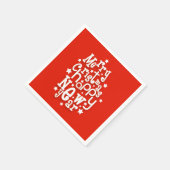 Serviette En Papier Typographie amusante Joyeux Noël Bonne année (Coin)