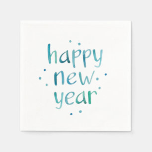 Serviette En Papier Typographie aquarelle Bonne année design
