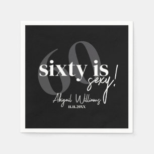 Serviette En Papier Typographie audacieuse avec Calligraphie 60ème ann