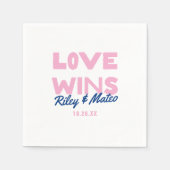 Serviette En Papier Typographie audacieuse LOVE WINS Mariage (Devant)