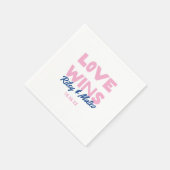 Serviette En Papier Typographie audacieuse LOVE WINS Mariage (Coin)