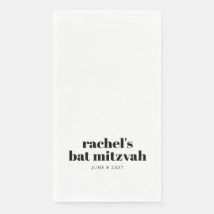 Serviette En Papier Typographie audacieuse Moderne Personnalisé Blanc