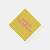 Serviette En Papier Typographie audacieuse Moderne rose jaune Personna (Coin)