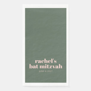 Serviette En Papier Typographie audacieuse Moderne rose vert personnal
