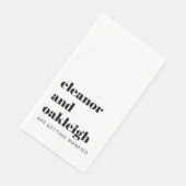 Serviette En Papier Typographie audacieuse Noir et blanc Mariage moder (Coin)