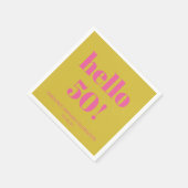 Serviette En Papier Typographie audacieuse rose jaune moderne 50e anni (Coin)