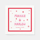 Serviette En Papier Typographie audacieuse rose vif rouge Mariage mode (Devant)