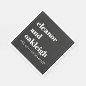 Serviette En Papier Typographie audacieuse Simple amusante Noir modern (Coin)