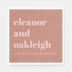 Serviette En Papier Typographie audacieuse Terracotta Blush Mariage mo