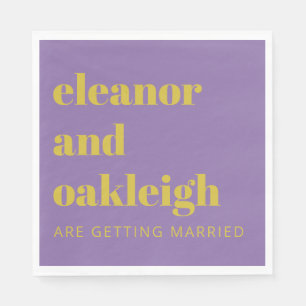 Serviette En Papier Typographie audacieuse violet clair Mariage modern