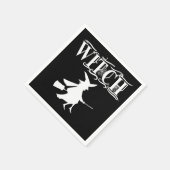 Serviette En Papier Typographie blanche de sorcière personnalisée Hall (Coin)