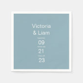 Serviette En Papier Typographie bleu moderne simple (Devant)