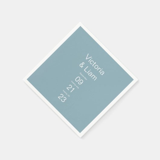 Serviette En Papier Typographie bleu moderne simple (Coin)