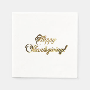 Serviette En Papier Typographie bon thanksgiving Faux Gold Foil