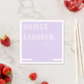 Serviette En Papier Typographie chic Bold Mariage Lilac moderne Lavend (En situation)