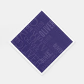 Serviette En Papier Typographie Cool en bleu foncé (Coin)