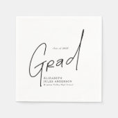 Serviette En Papier Typographie de diplômé de script moderne Diplômé (Devant)