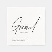Serviette En Papier Typographie de diplômé moderne de graduation (Devant)