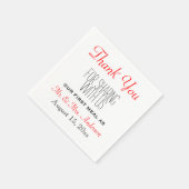 Serviette En Papier Typographie de la réception du Merci Mariage noir  (Coin)