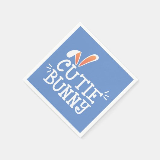 Serviette En Papier Typographie de Pâques de lapin simple | Serviette (Coin)